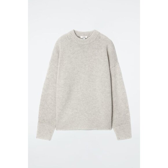 COS Gray Chunky Wool Crew-Neck Jumper Sweater Size Small 2485 - Picture 1 of 13